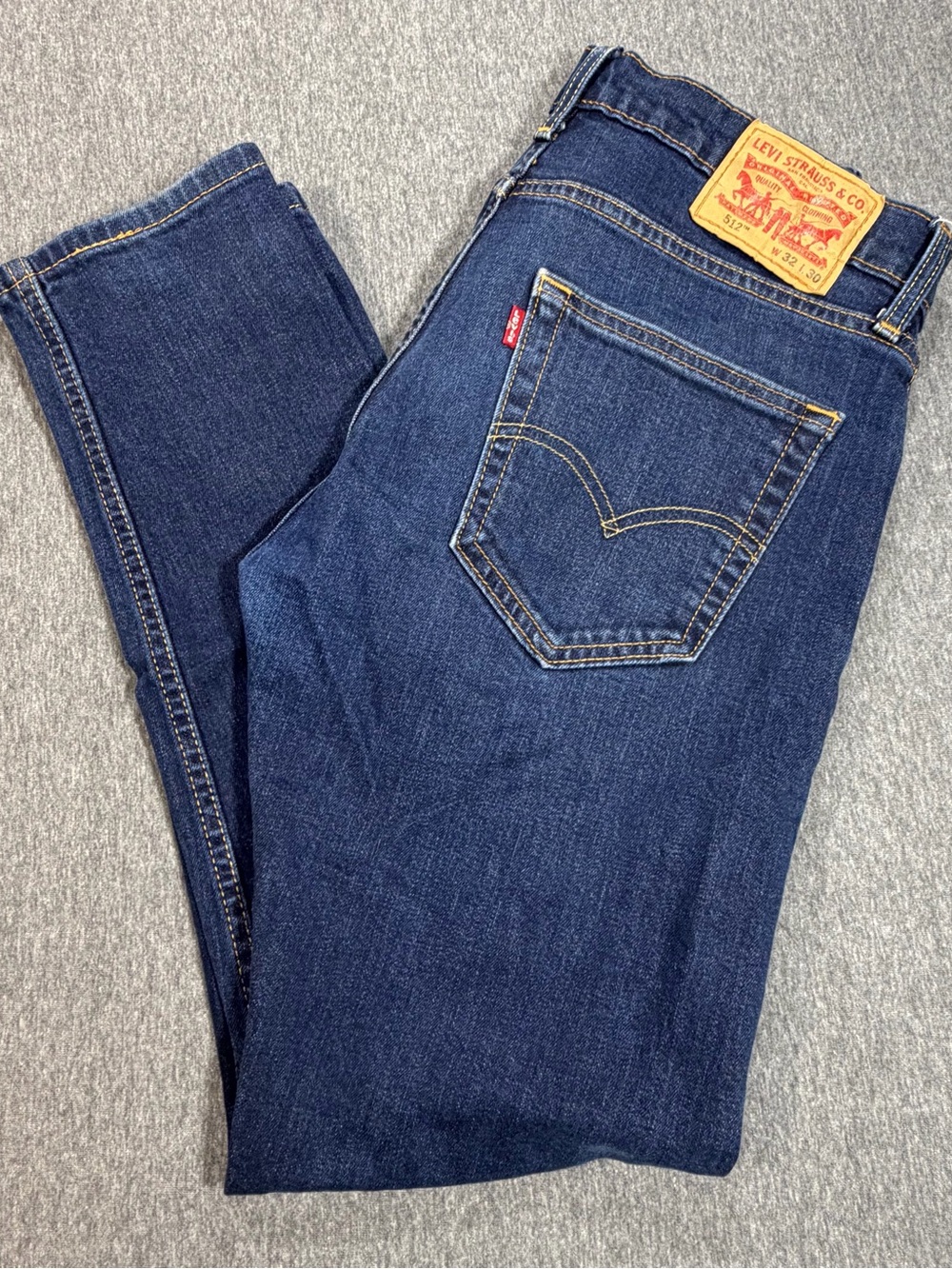 Levi’s 512 Men’s 32x30 Tapered Stretch Jeans Dark Wash Denim Blue Jeans